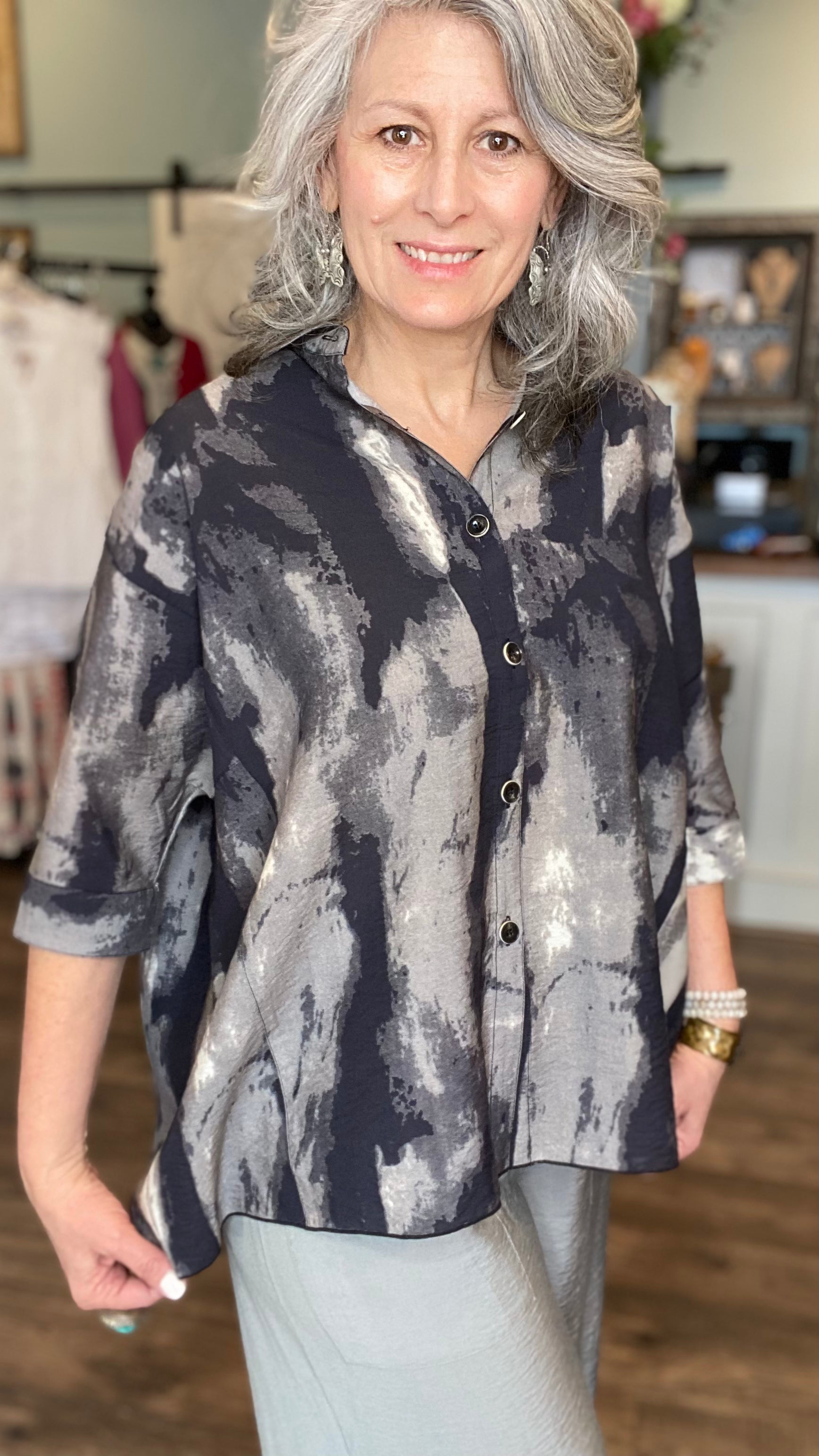 Grey Watercolor Shirt