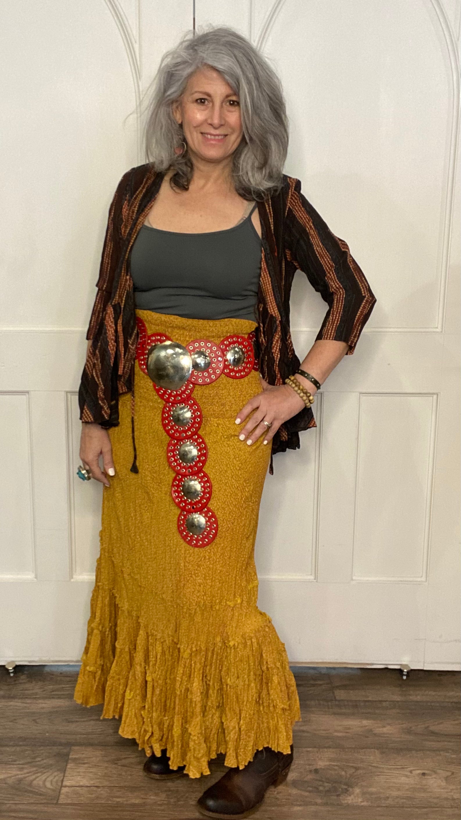 Lola Long Skirt Curry Calico
