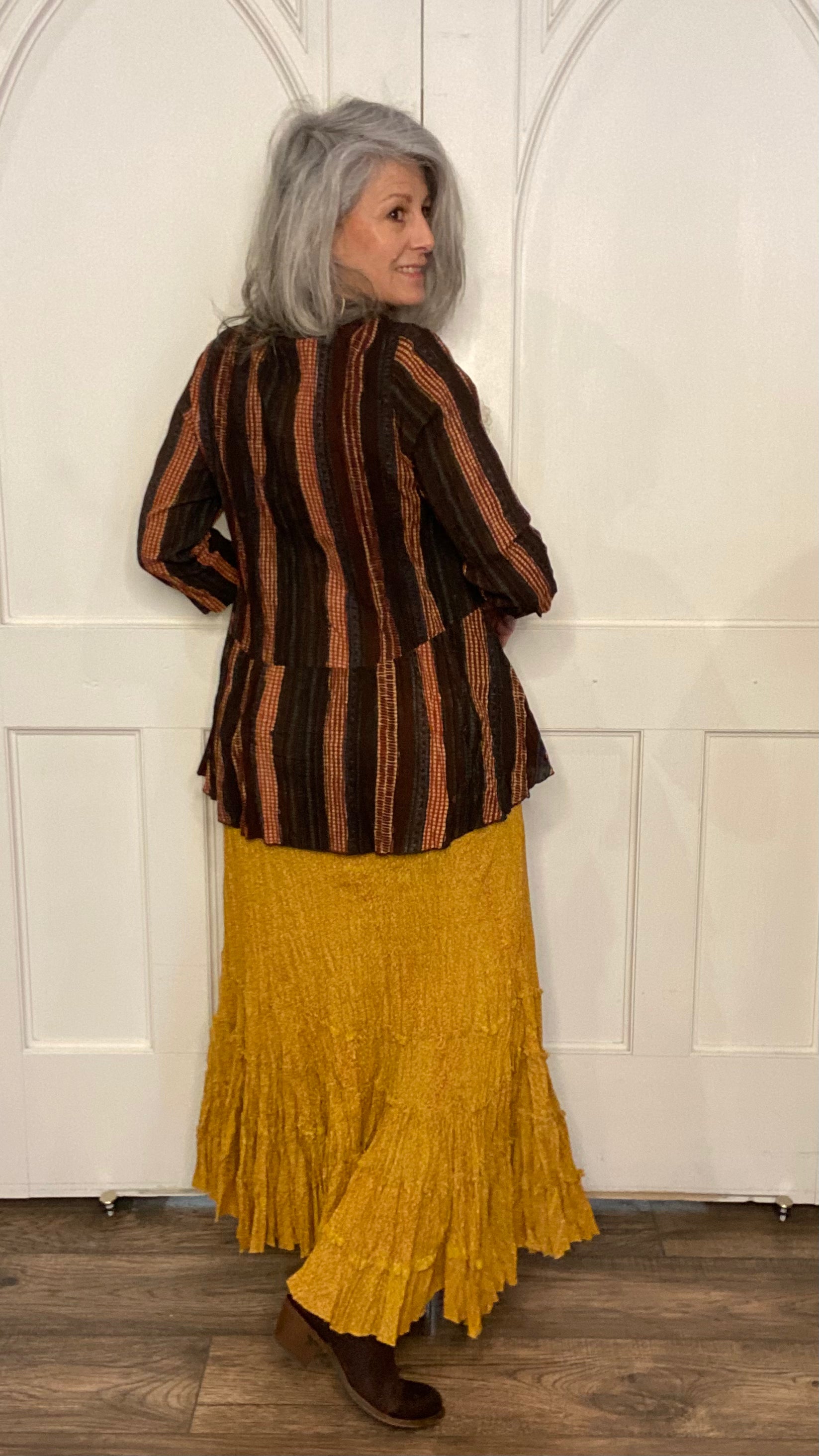 Lola Long Skirt Curry Calico