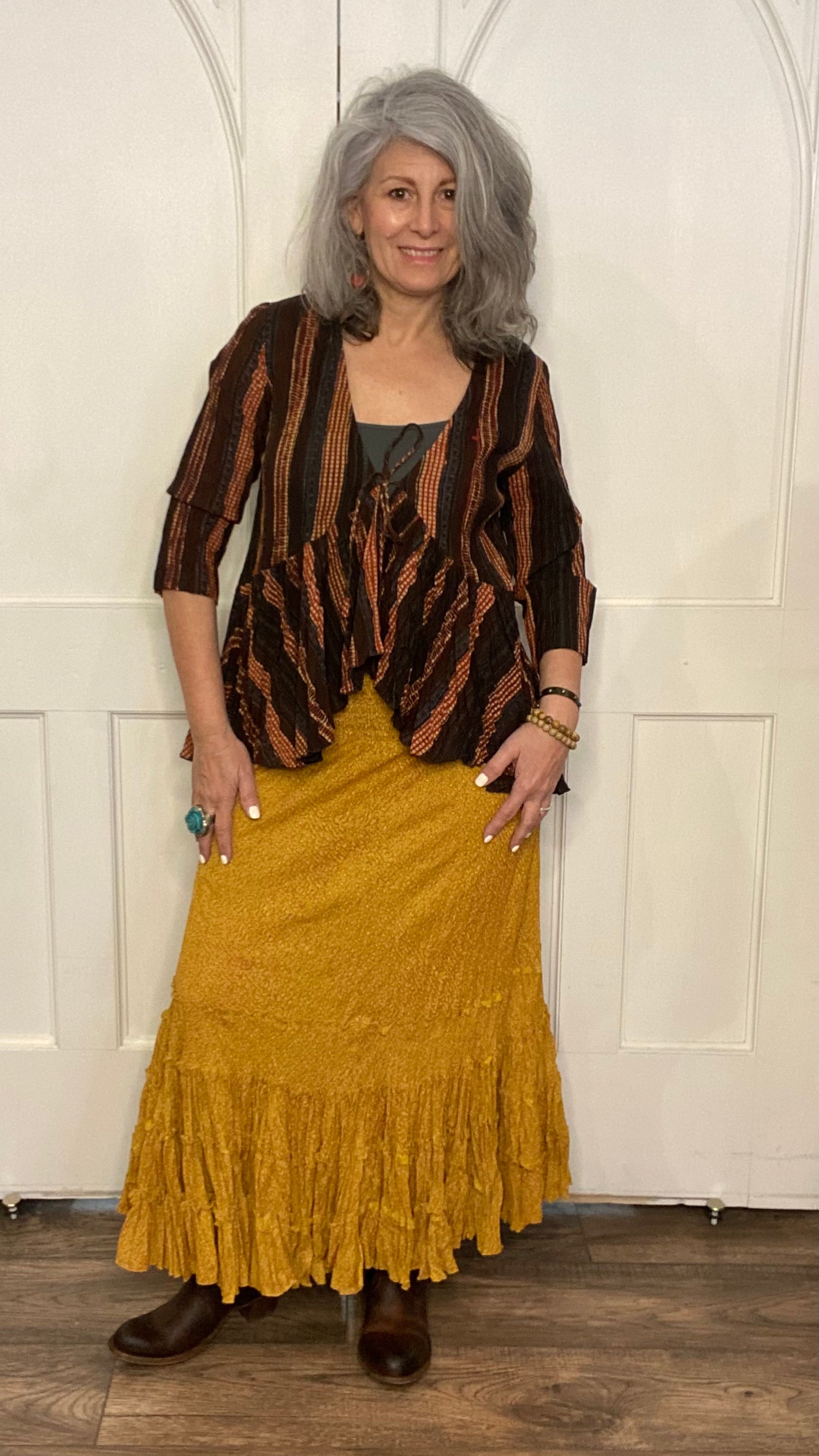 Lola Long Skirt Curry Calico