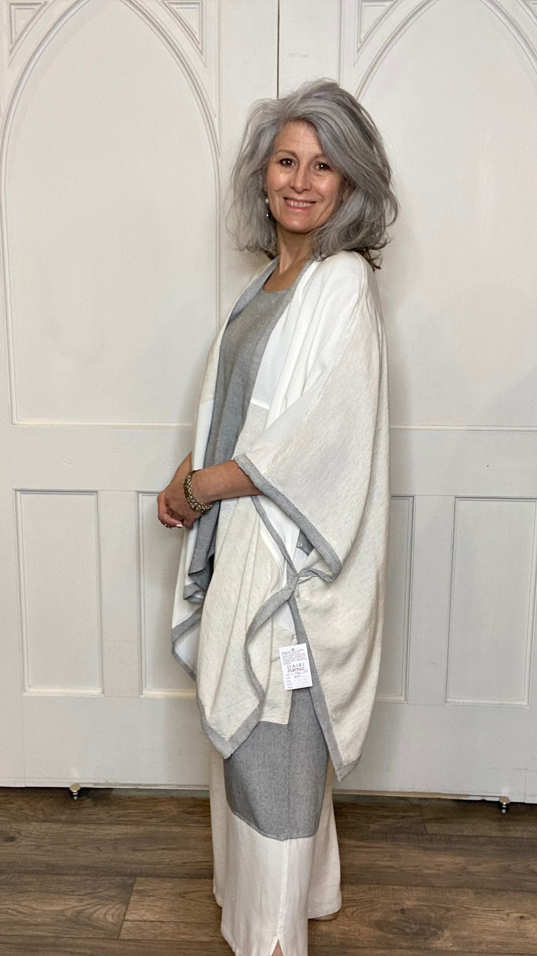 Mix Fabric Cardigan