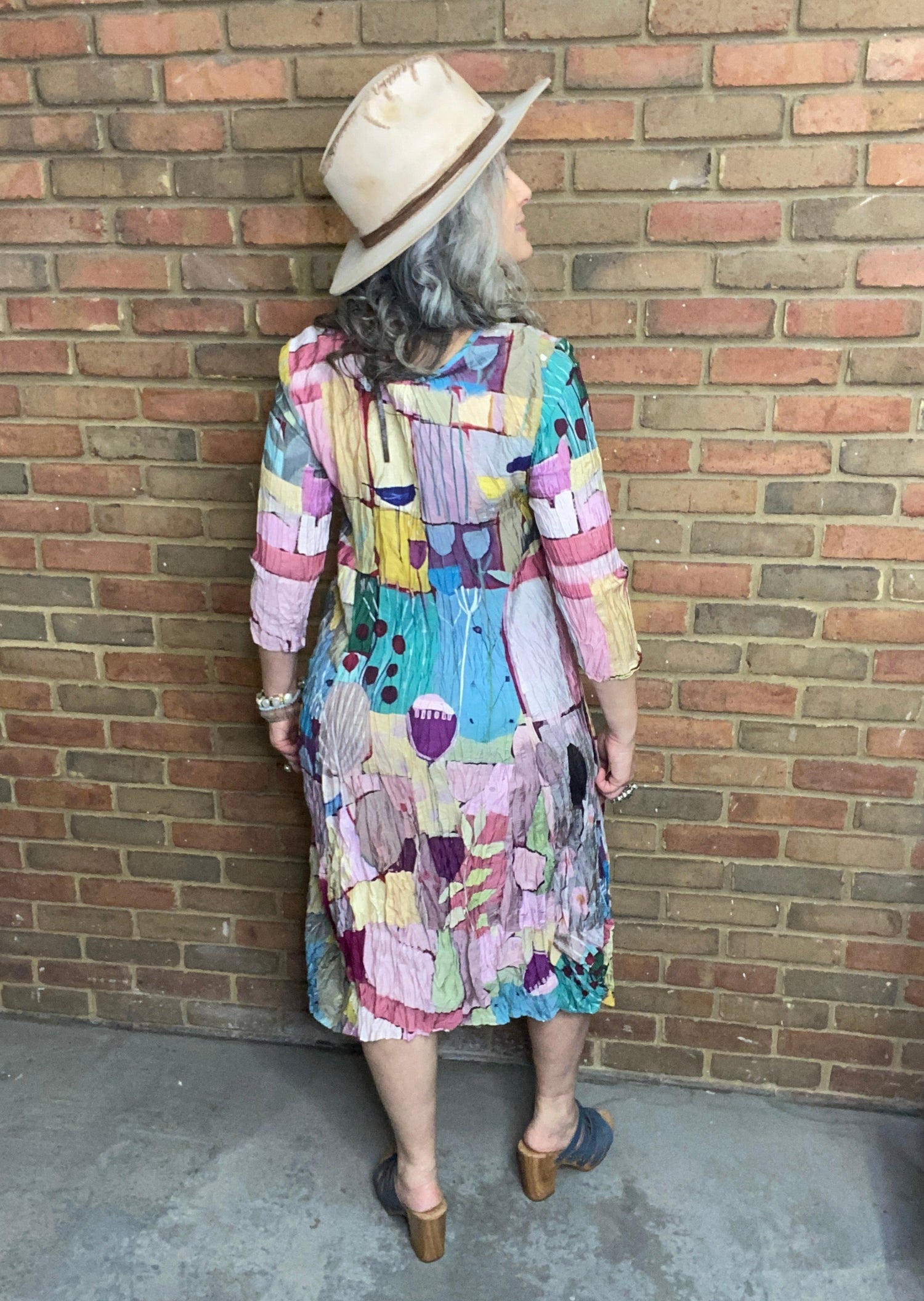 Crushed Pink Abstract Balloon Dress S M L