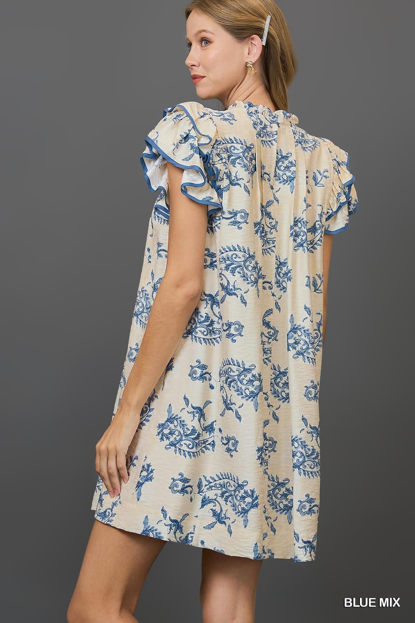 Paisley Print Mini Dress