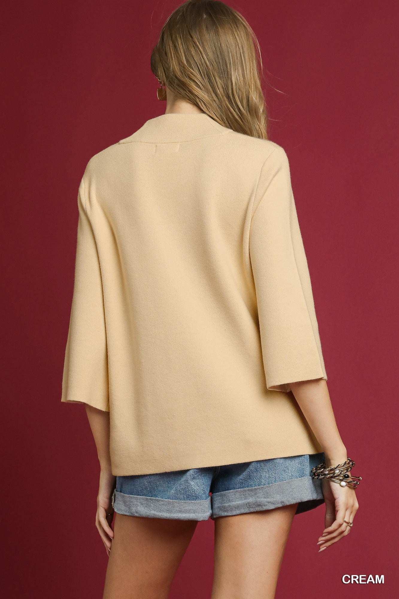 Cream Mock Neck Top