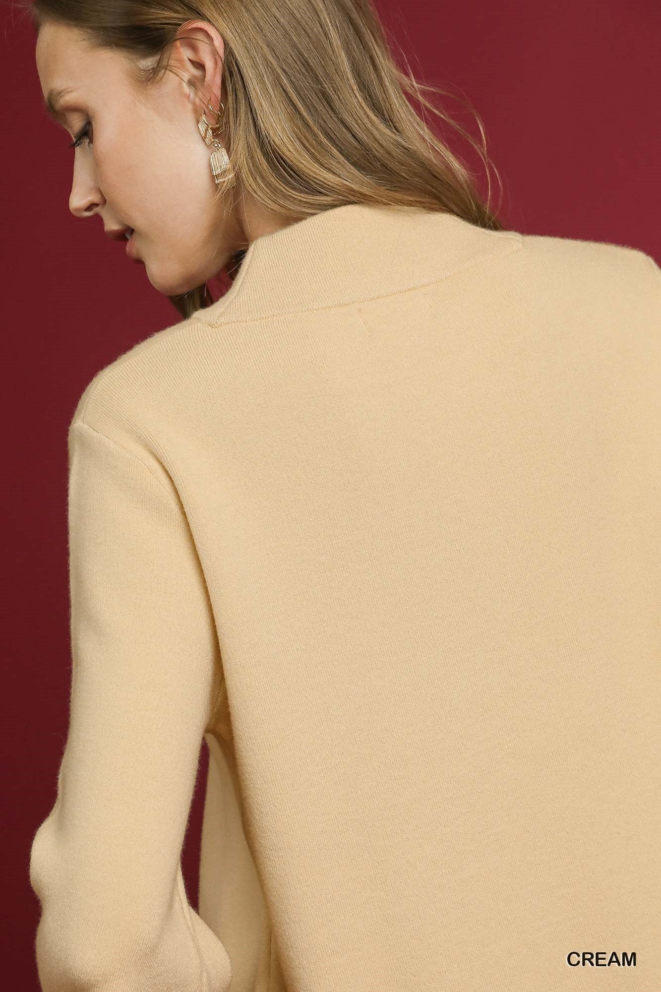 Cream Mock Neck Top