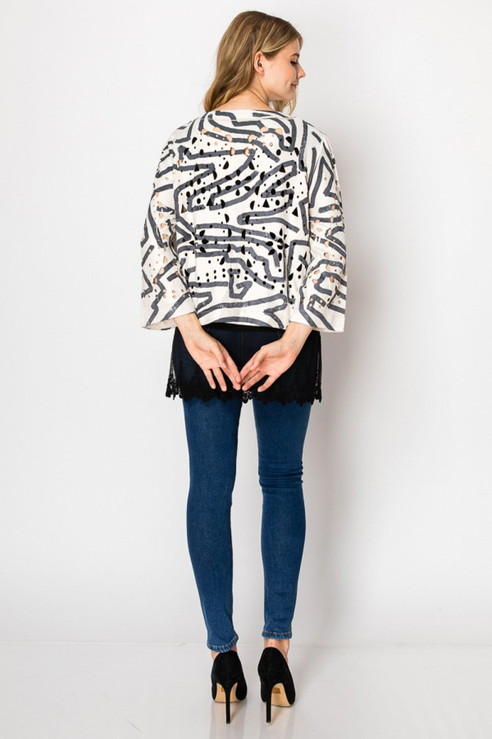 Faux Suede Short Cut Jacket Print