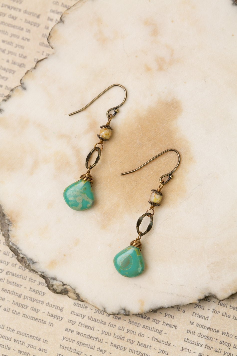 Rustic Creek Dangle Earrings E054-2 - Vintage Vault Boutique