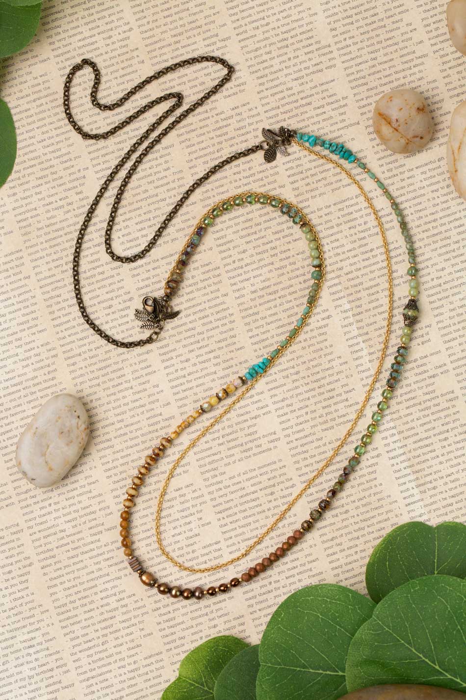 Rustic Creek Multistrand Necklace N061-2 - Vintage Vault Boutique