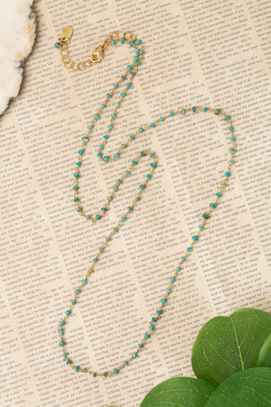 Rustic Creek Turquoise Simple Necklace N066 - Vintage Vault Boutique