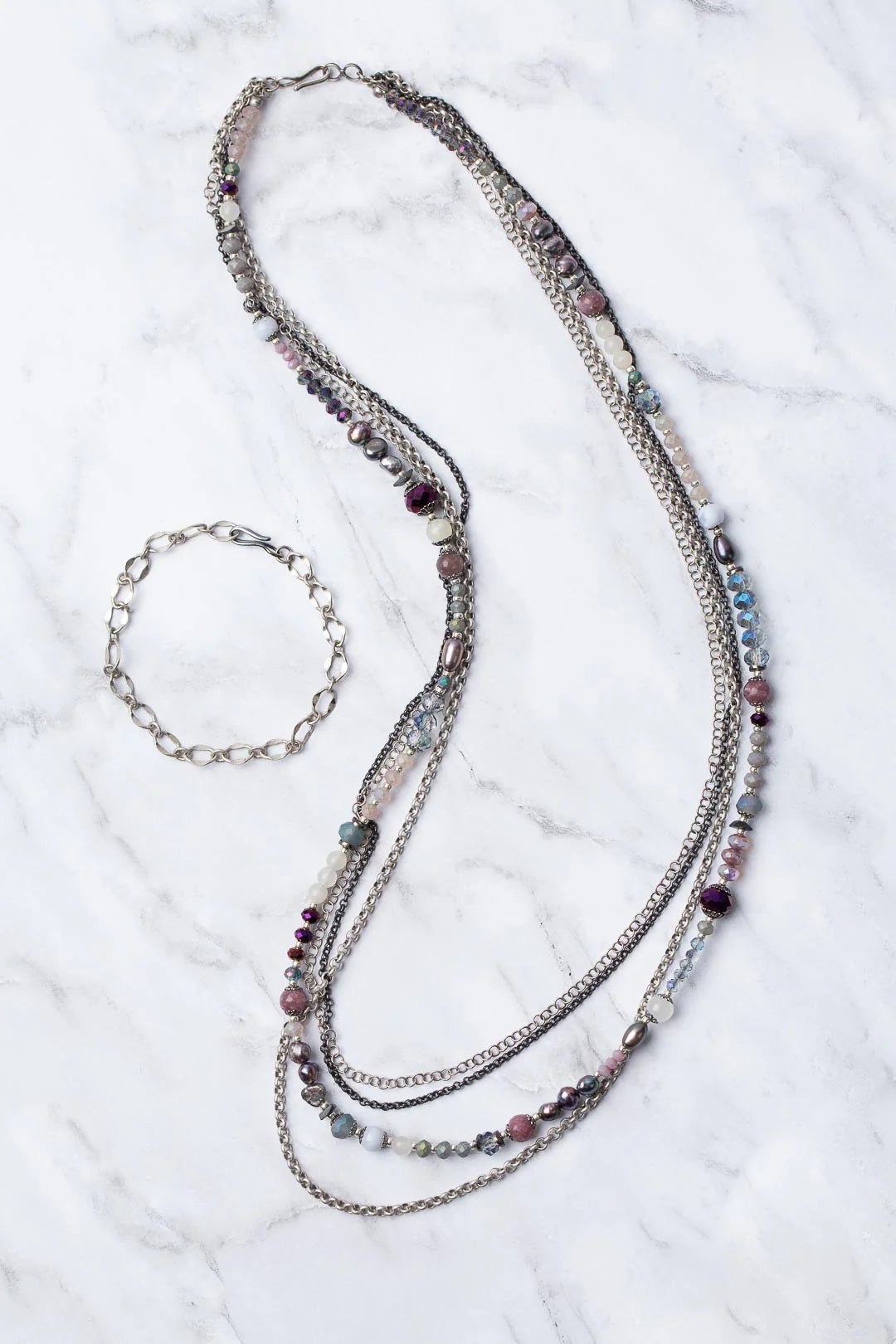 Reflections Multistrand Collage Necklace N03 - Vintage Vault Boutique