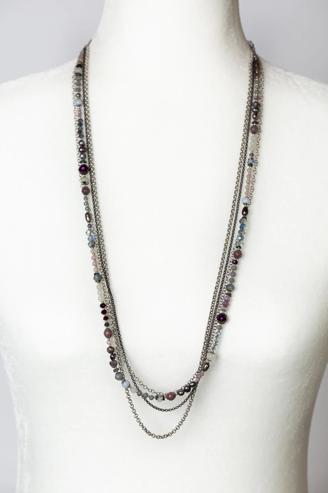 Reflections Multistrand Collage Necklace N03 - Vintage Vault Boutique