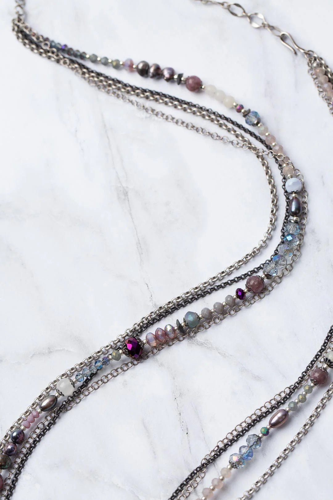Reflections Multistrand Collage Necklace N03 - Vintage Vault Boutique