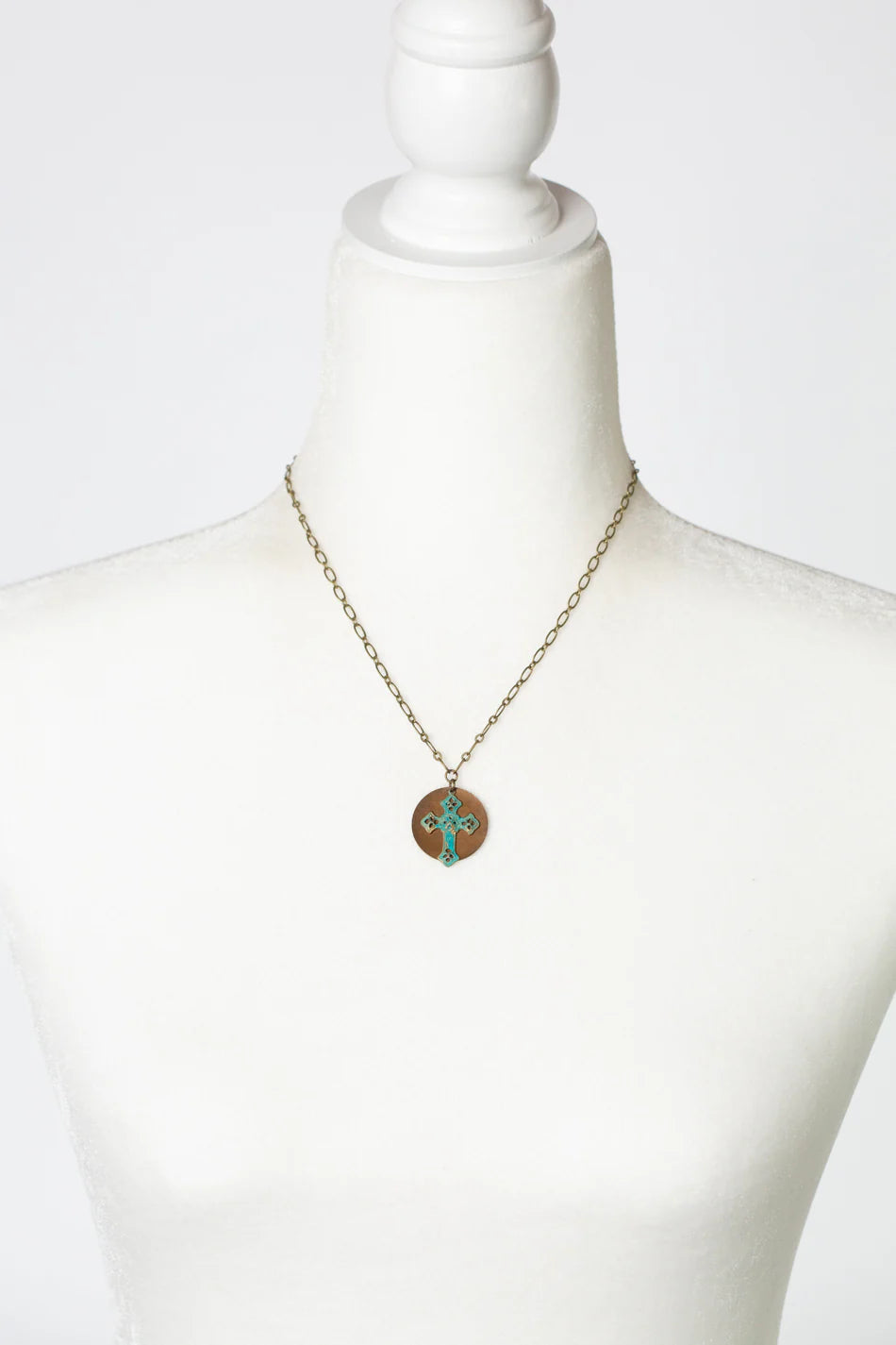 River Ridge Celtic Patina Cross Simple Necklace