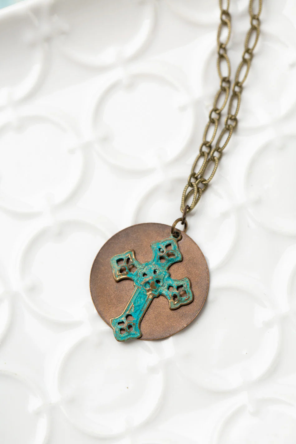 River Ridge Celtic Patina Cross Simple Necklace