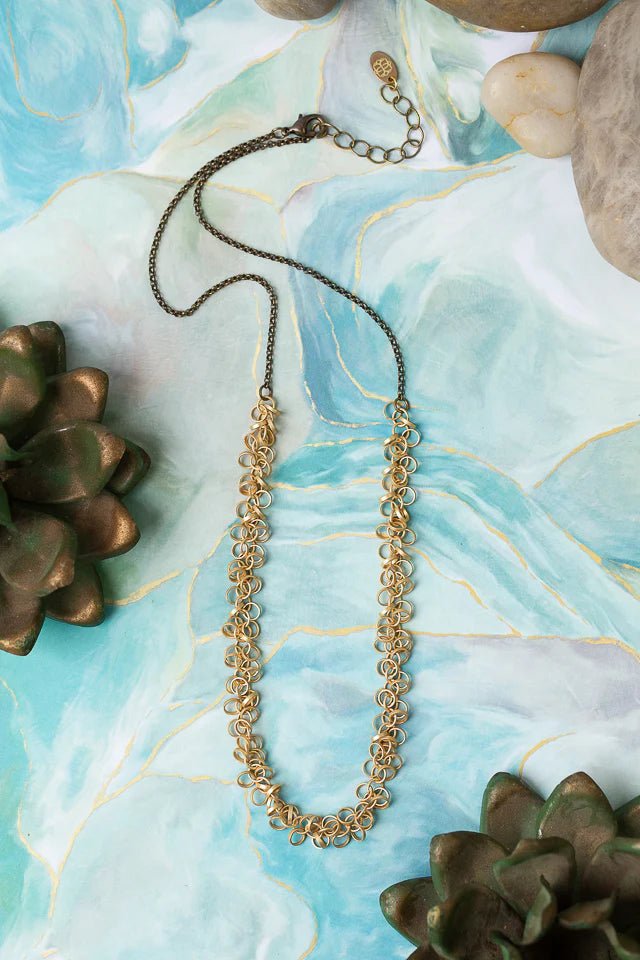 River Ridge Antique Brass Simple Necklace N029 - Vintage Vault Boutique