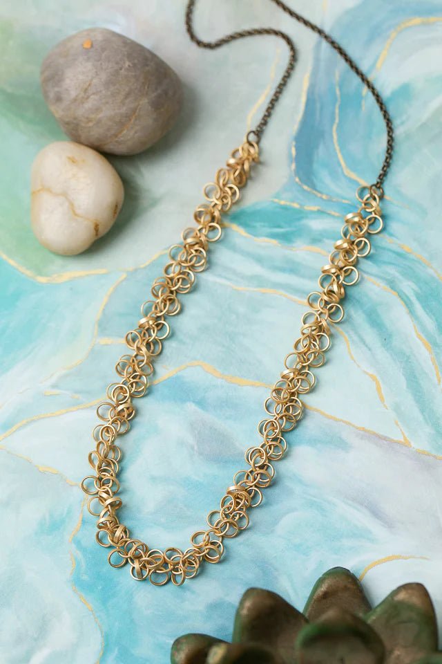 River Ridge Antique Brass Simple Necklace N029 - Vintage Vault Boutique