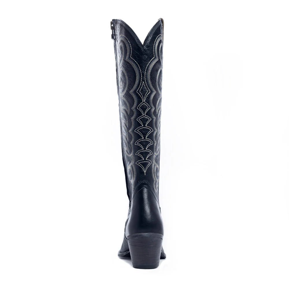 Ebony Stitched Western Tall Boot - Vintage Vault Boutique