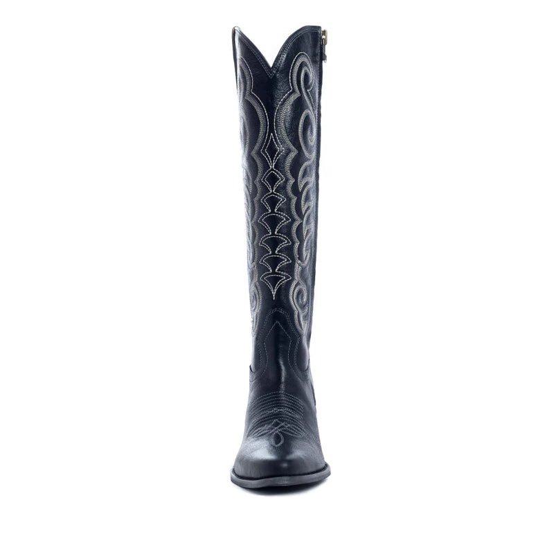 Ebony Stitched Western Tall Boot - Vintage Vault Boutique