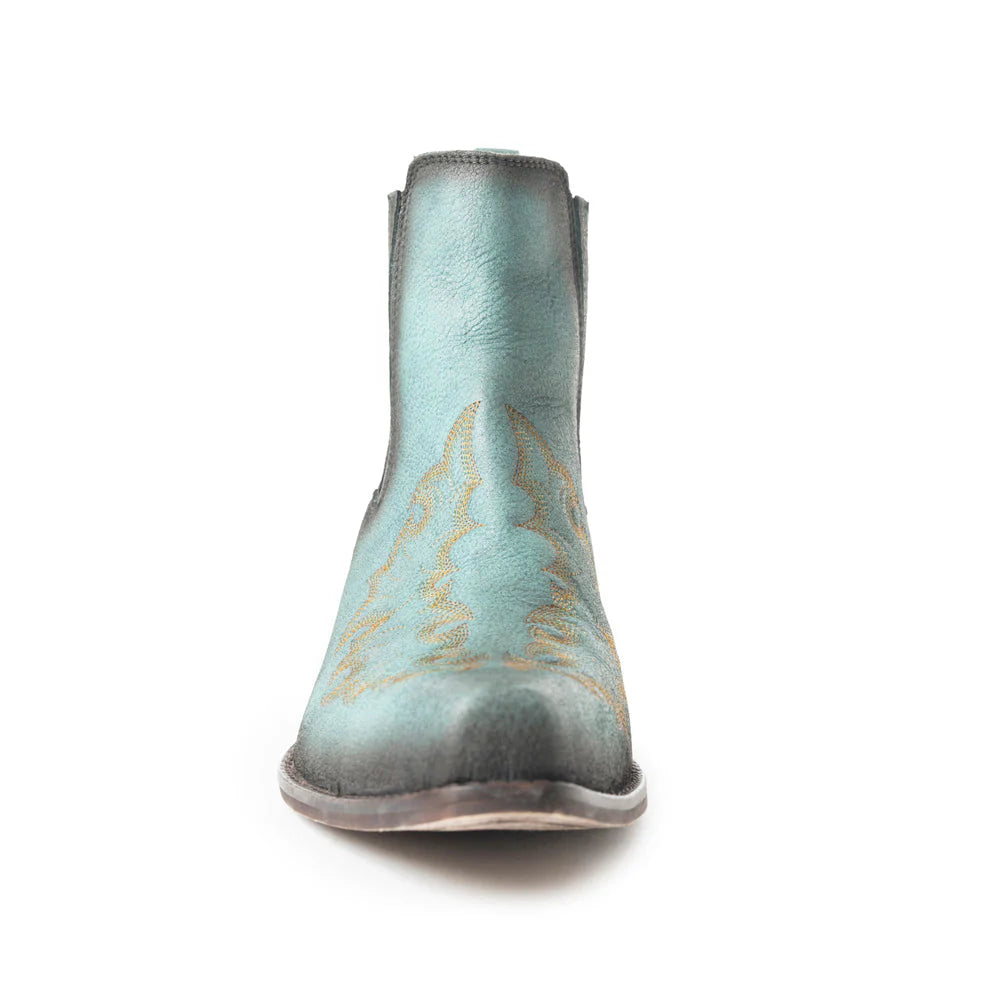 Teal Western Stitched Bootie