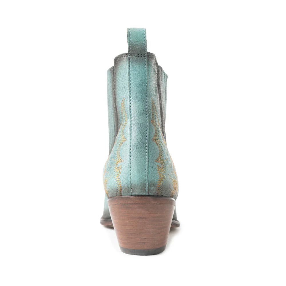 Teal Western Stitched Bootie