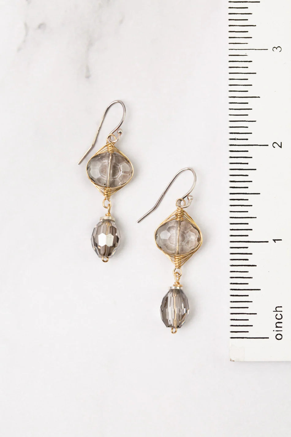 Silver & Gold Herringbone Earrings E82