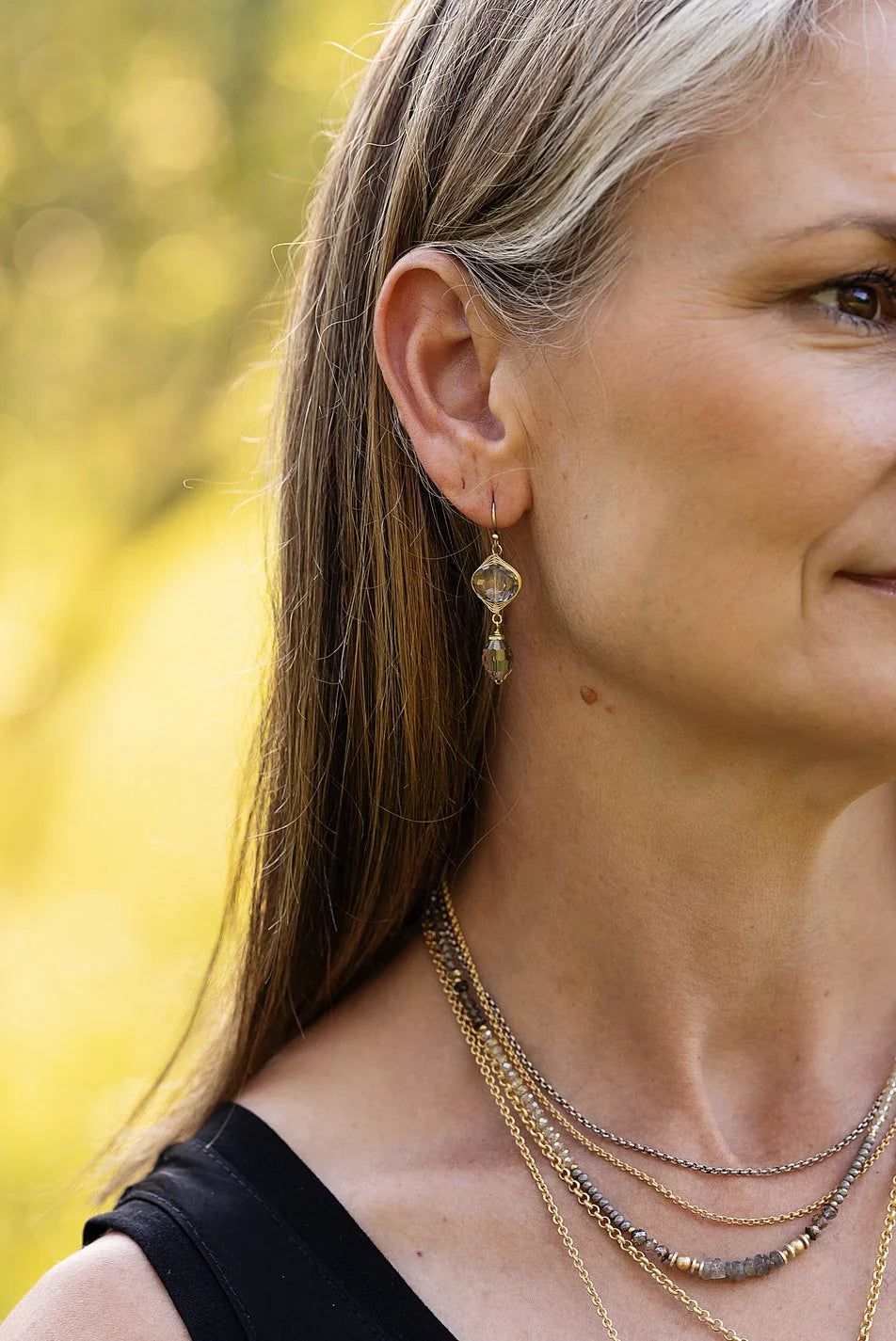Silver & Gold Herringbone Earrings E82