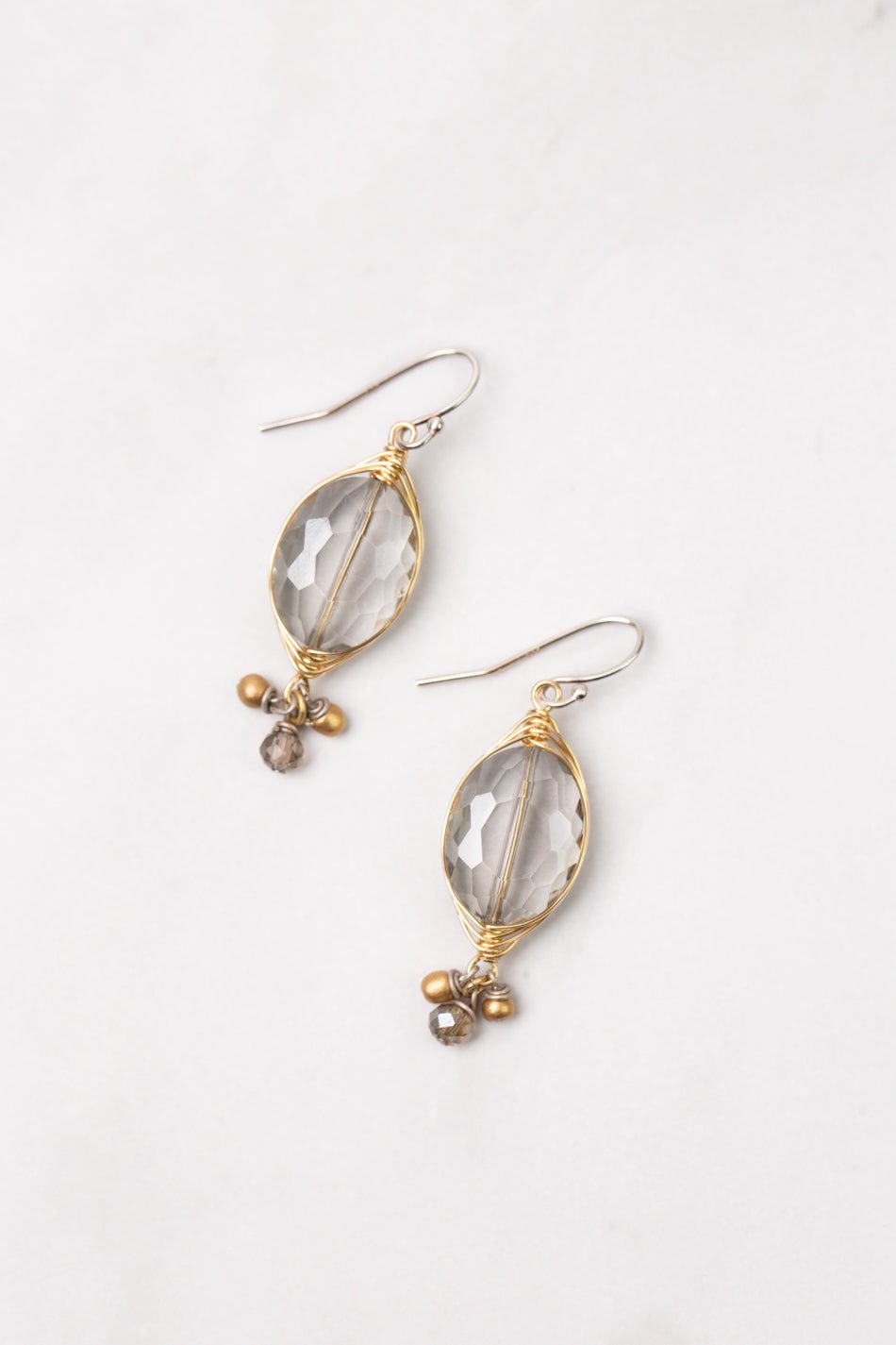 Silver & Gold Herringbone Earrings E103 - Vintage Vault Boutique