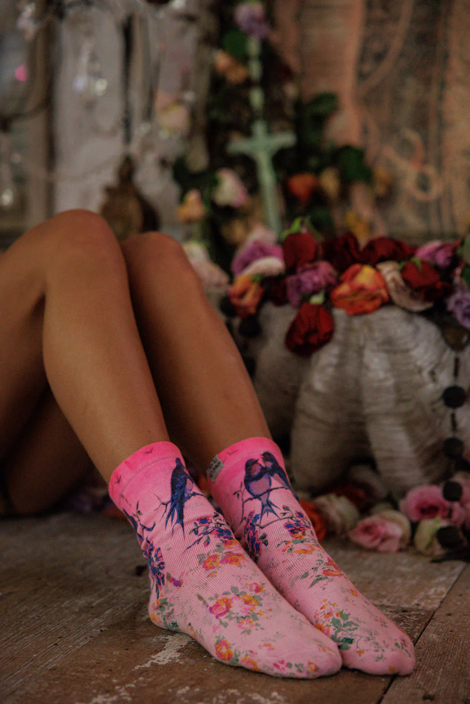 Sock 132 Two Birds MP Socks Valentine Pink