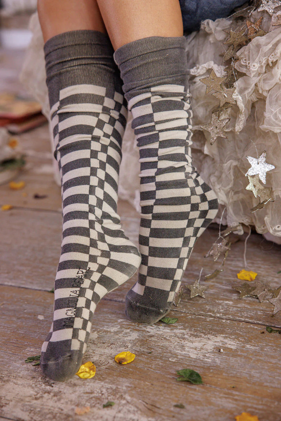 Sock 138 Check OTK Sock Black Piano Key