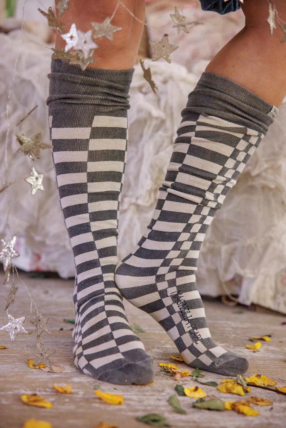 Sock 138 Check OTK Sock Black Piano Key