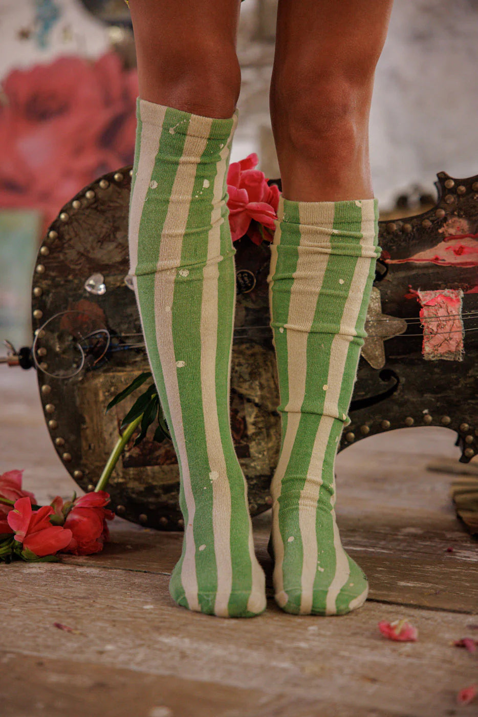 Sock 165 Art Class OTK Socks Clover Stripe