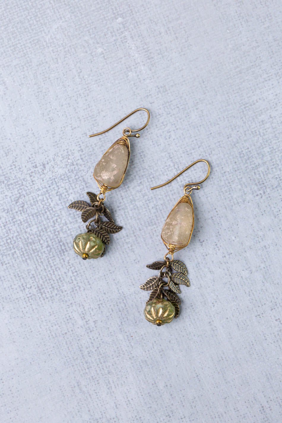 Sacred Heart Herringbone Earrings E023 - Vintage Vault Boutique