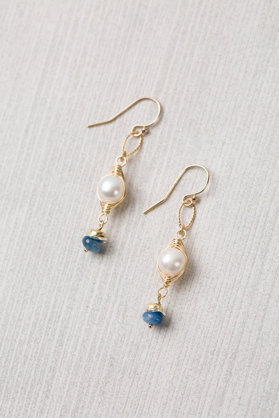 Seaside Iolite Herringbone Earrings - Vintage Vault Boutique