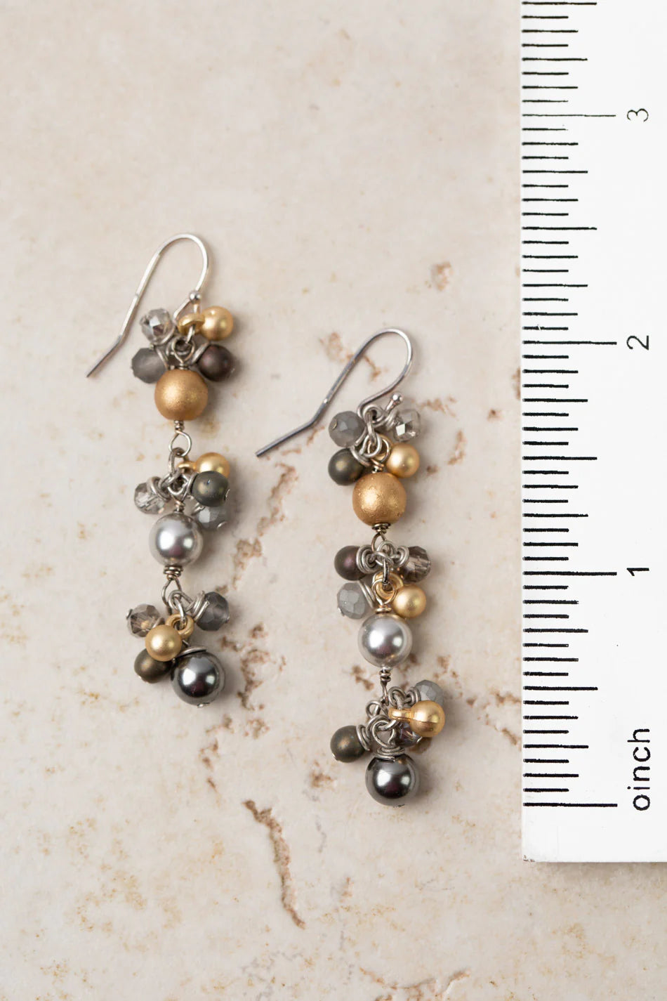 Silver & Gold Dangle Earrings E078