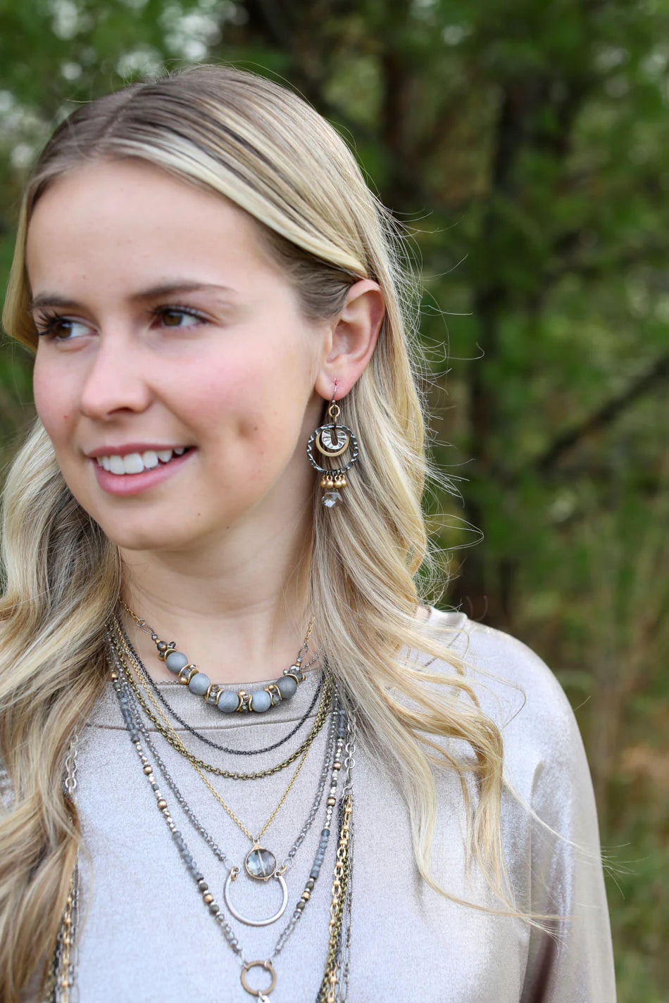 Silver & Gold Hoop Earrings E084
