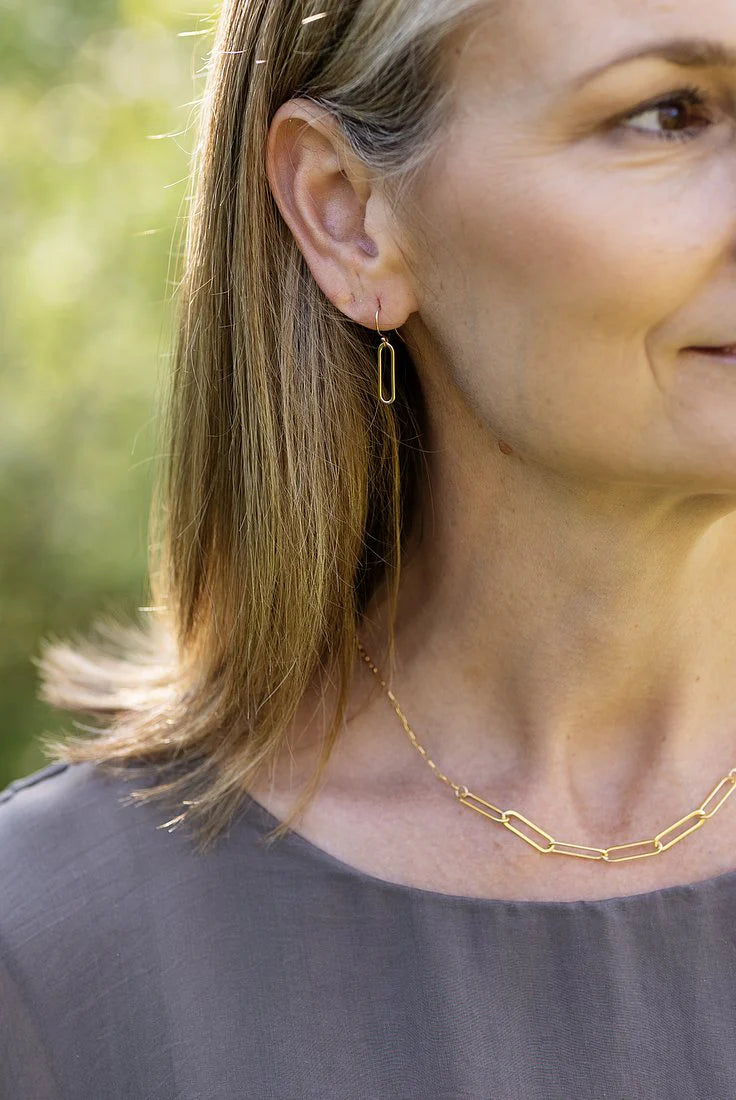 Simplicity Gold Paperclip Earrings E004