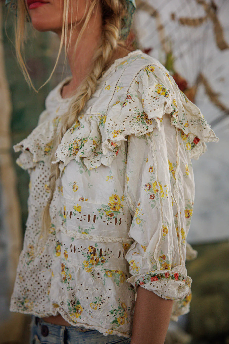 Top 1283 Eyelet Eadred Blouse Lauretta