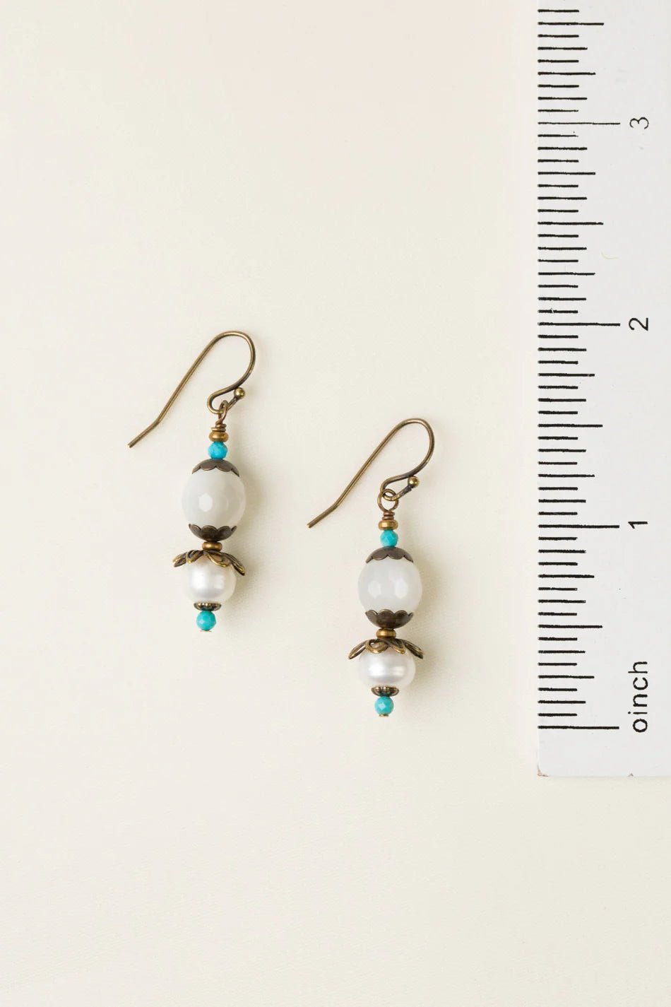 Transcend Moonstone Pearl Earrings E013 - Vintage Vault Boutique