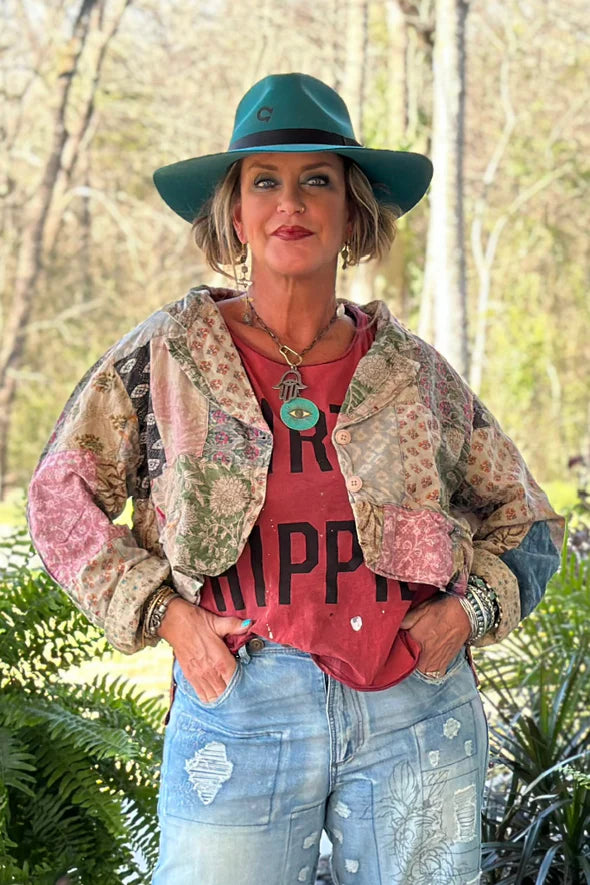 Midnight Garden Crop Jacket