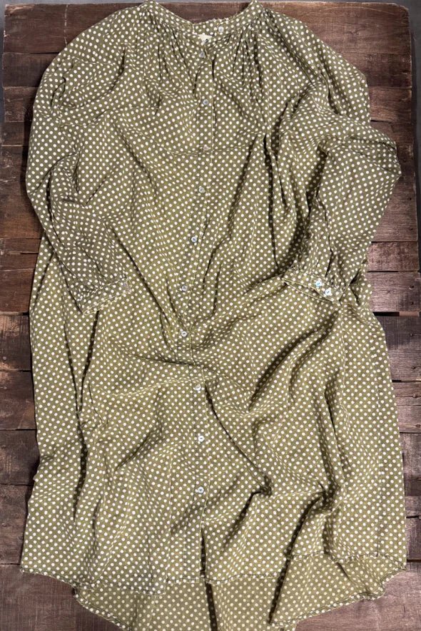 Sweet Nothings Dress Olive Dot - Vintage Vault Boutique