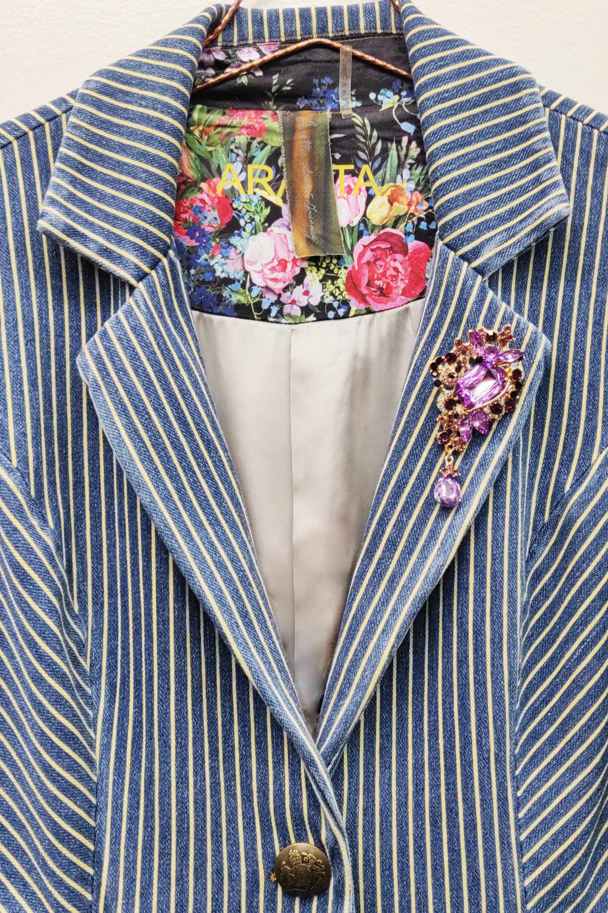Alaia Stripe Denim Blazer
