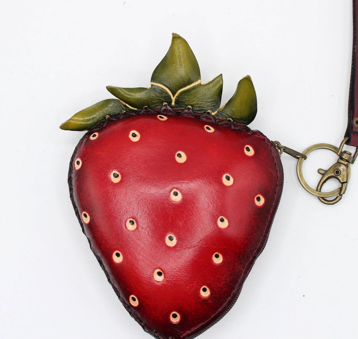 Leather Strawberry Wristlet - Vintage Vault Boutique
