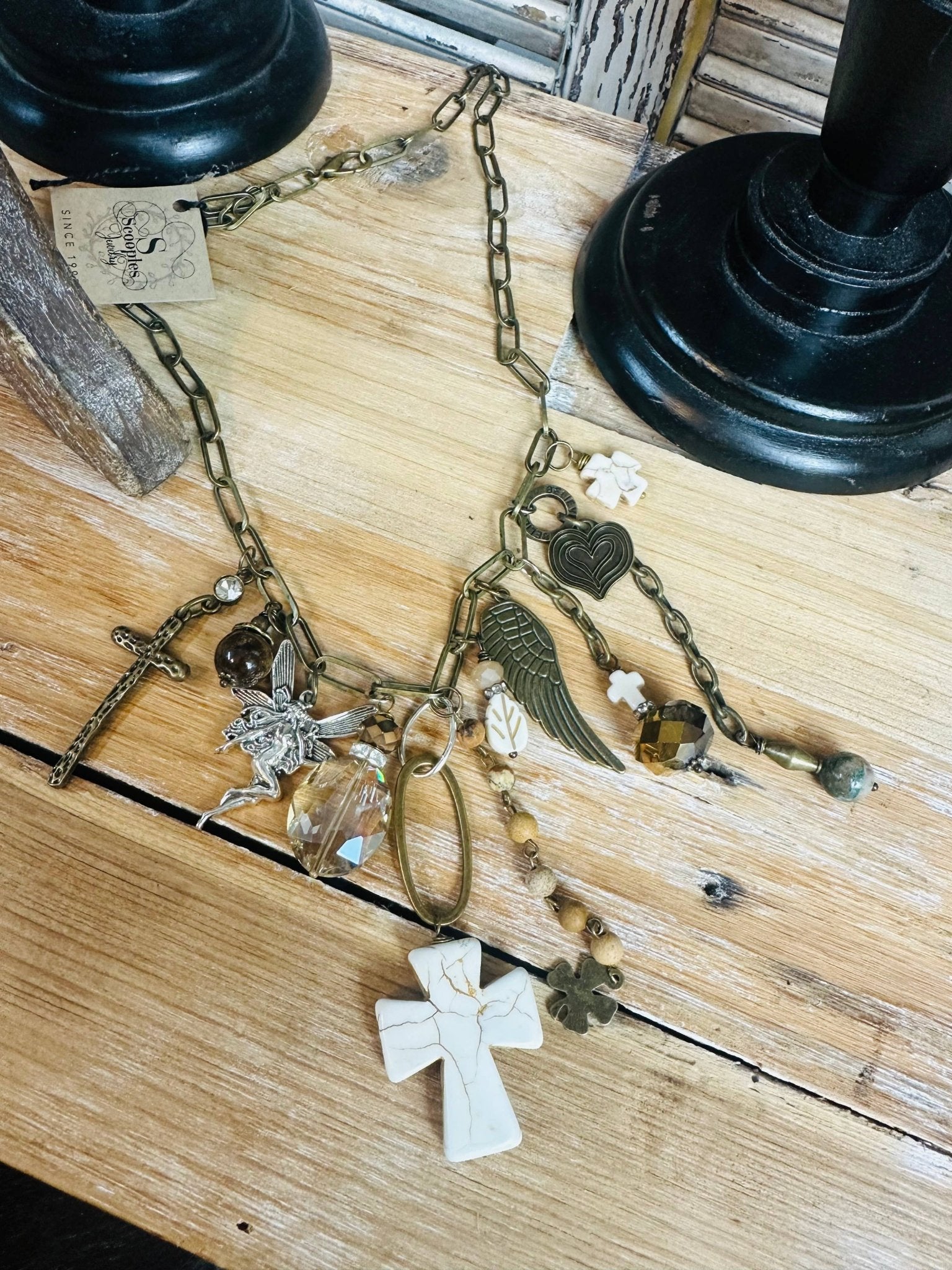 Gypsy Junk Originals - Natural Cross Necklace - Vintage Vault Boutique
