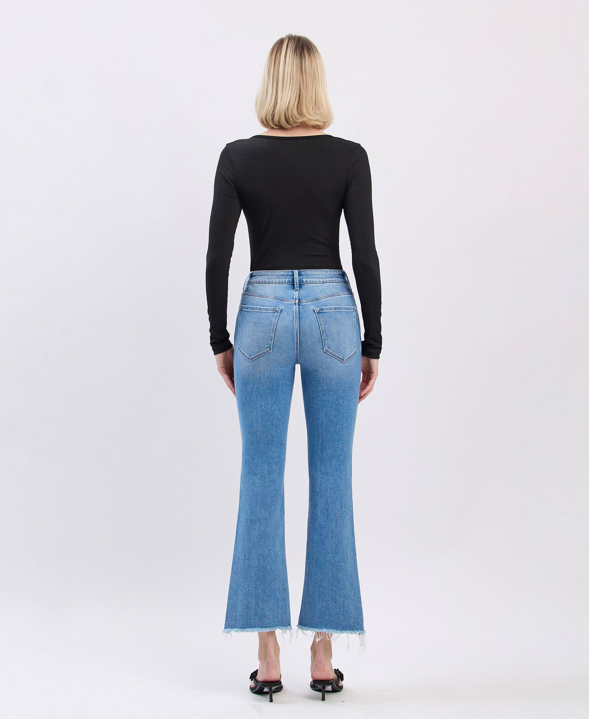 Slant Raw Edge Kick Flare Jean