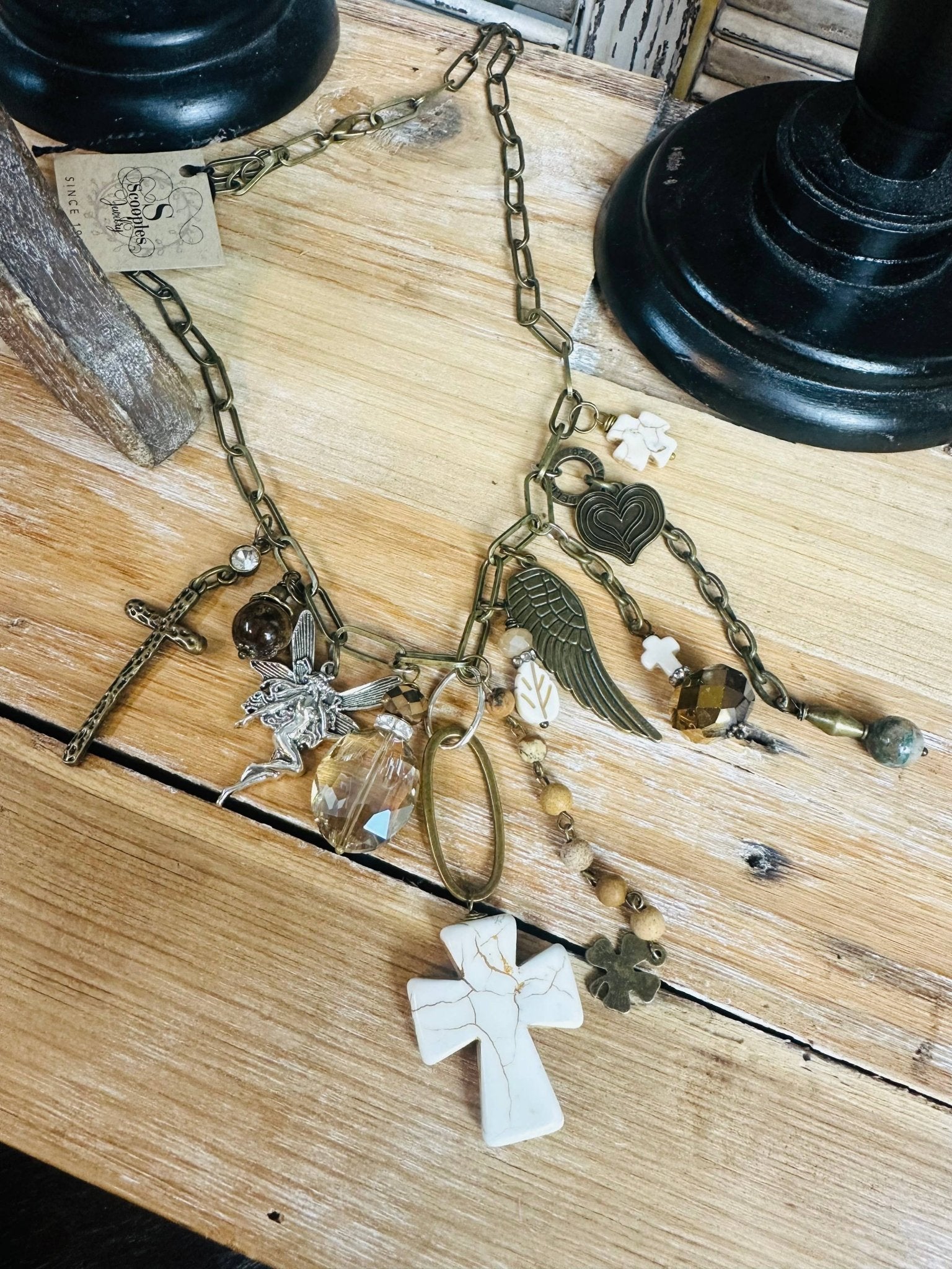 Gypsy Junk Originals - Natural Cross Necklace - Vintage Vault Boutique