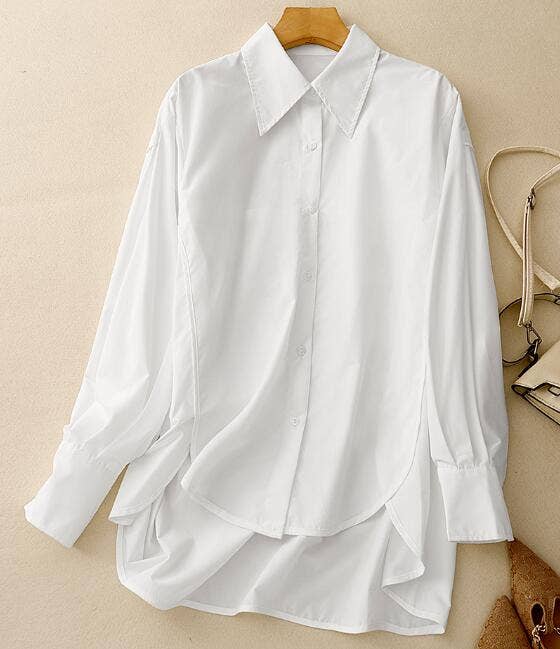 Loose Long-Sleeve White Shirt