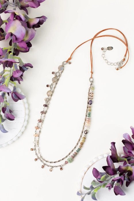 Water Lily Multistrand Necklace N003 - Vintage Vault Boutique
