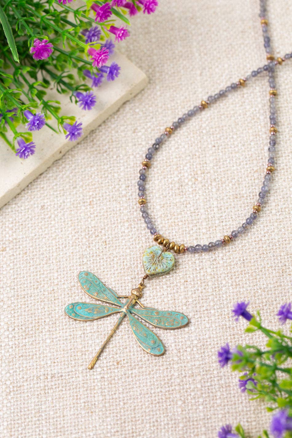 Folklore Dragonfly Statement Necklace N002 - Vintage Vault Boutique