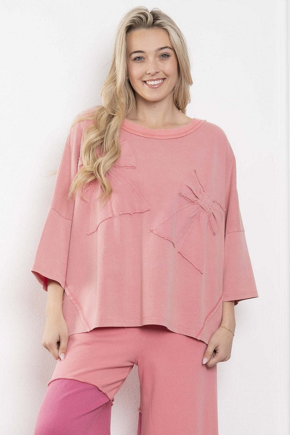 Ribbon Detail Sweatshirt Coral