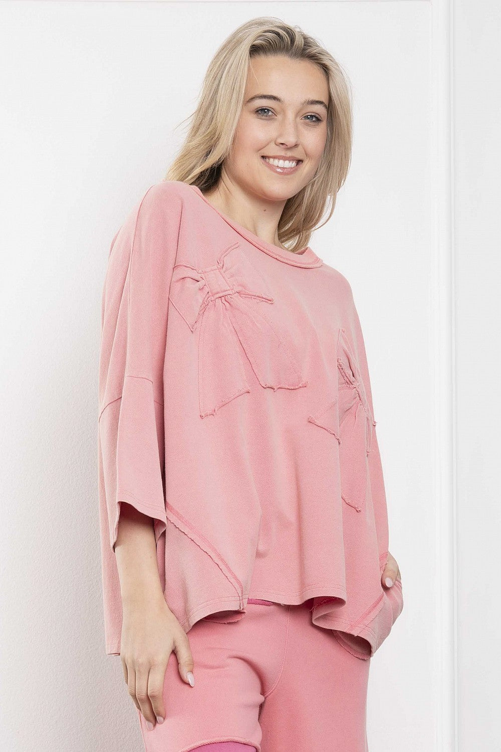 Ribbon Detail Sweatshirt Coral